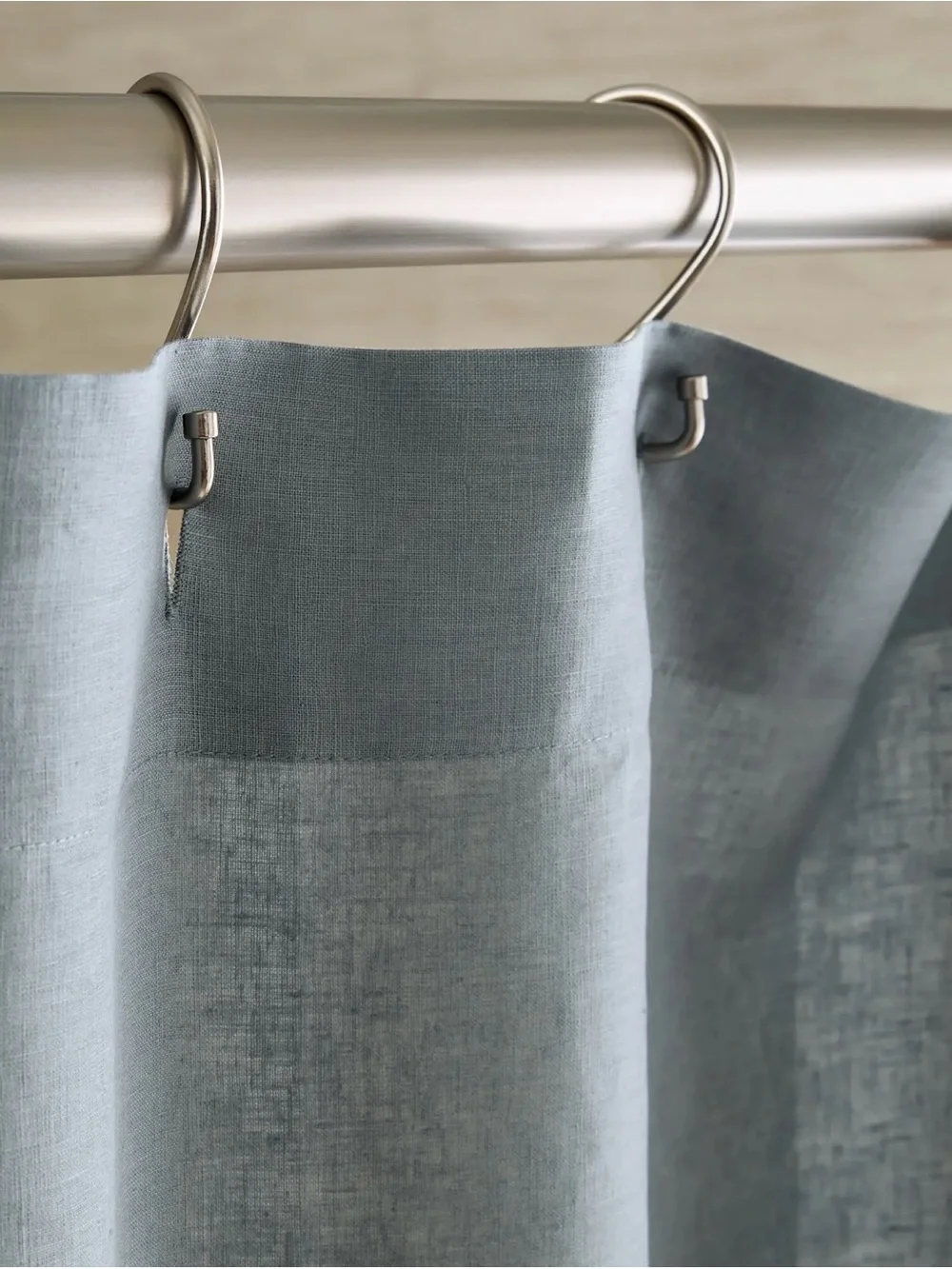 Quince European Linen Shower Curtain in light grey NWOT
